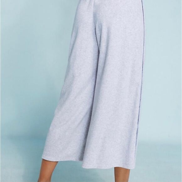 SATURDAY SUNDAY Light Gray Terry Pants Sz Large Button Wide Leg Anthropologie - Picture 6 of 9